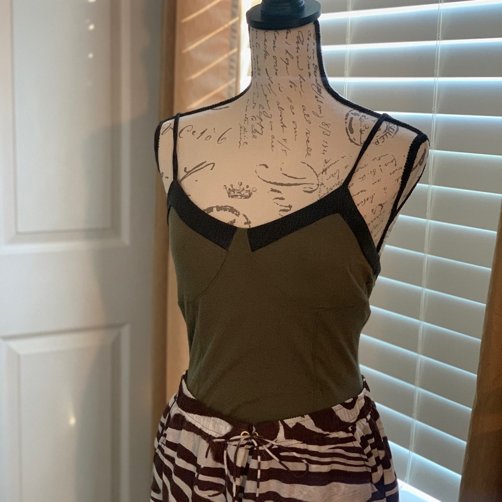 Express Army Green Spaghetti Strap Cami